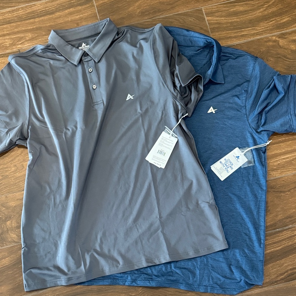 Men's Gray and Blue Polo Shirts by Articcool